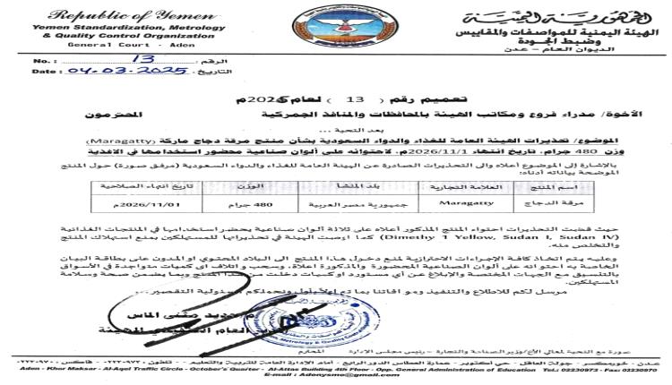 تحذير هام من هيئة المواصفات اليمنية: مواد مسرطنة في متناول الجميع! 