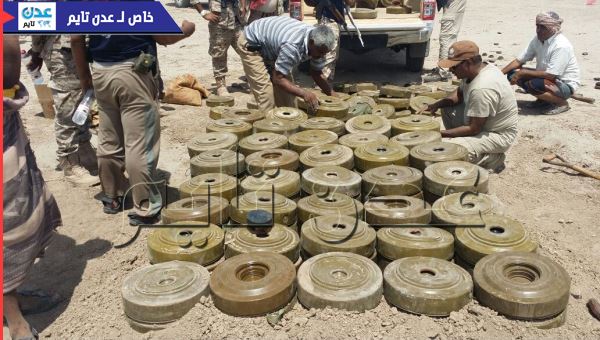 فيديو/ تفجير كميات هائلة من الالغام والعبوات الناسفة في عدن